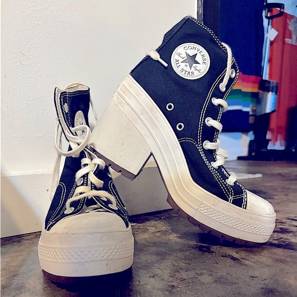 Converse Shoes - Worn once for a wedding party. Size women’s 9 1/2. Super cute & comfy!